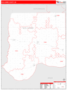 Bon Homme County, SD Digital Map Red Line Style